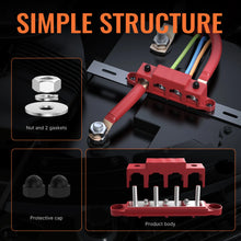 Load image into Gallery viewer, Battery Busbar – 12V to 48V DC Power Distribution Block with Cover