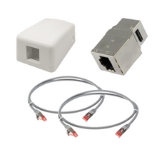 Load image into Gallery viewer, Cat6A Shielded Internal Wall Plate And Cable Kit