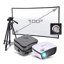 Load image into Gallery viewer, KickAss Projector & 100" Eyelet Screen Cinema Package