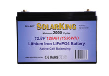 Load image into Gallery viewer, SolarKing 12v 120AH lithium battery