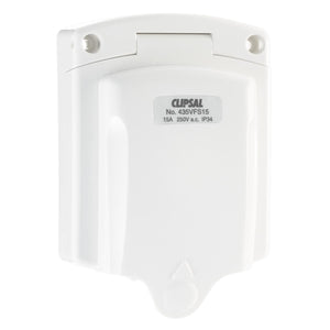 Clipsal Inlet socket 3 pin 240v 15A IP34 White or Black