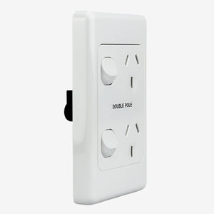 Double Pole Double Power Point- Vertical  | 10A 250V | Caravan-Ready
