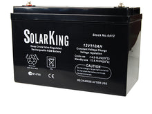 Load image into Gallery viewer, SolarKing 12v 110AH Sealed lead acid AGM battery
